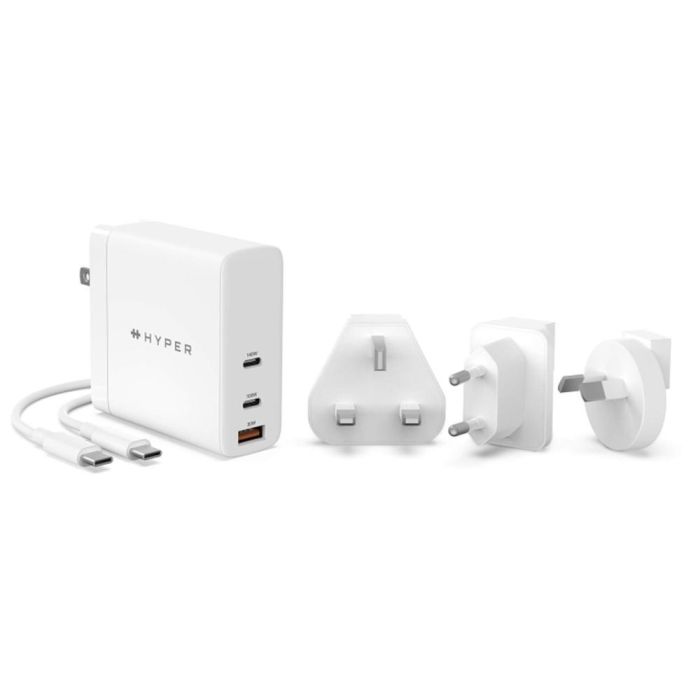 HYPER HJG140WW Cargador de Dispositivo Móvil Universal Blanco, Carga Rápida, 2 Puertos USB Tipo C, Interior, 2m 3