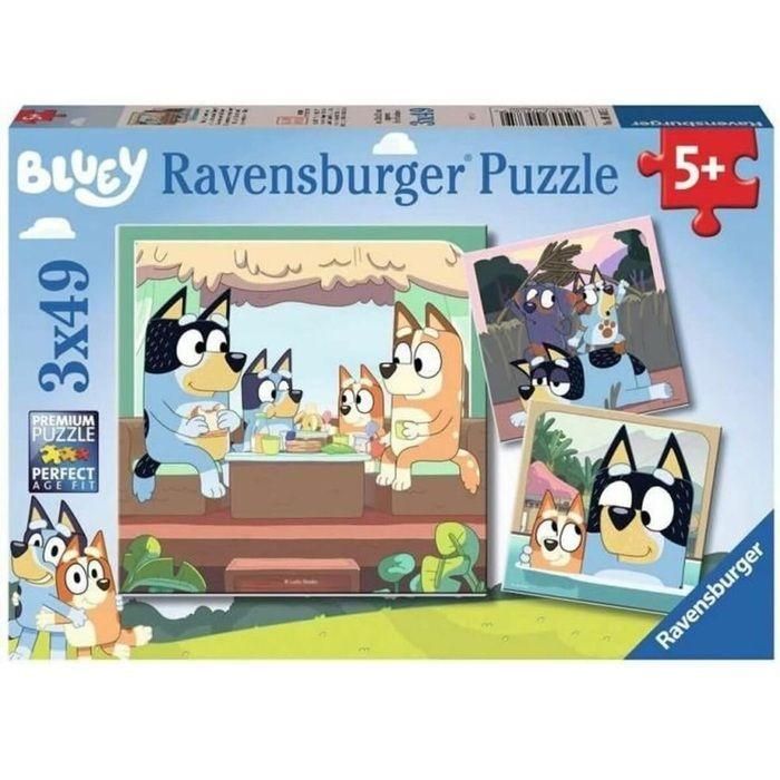 Ravensburger Puzzle Bluey 3x49 Piezas, Set de 3 Puzzles Infantiles con Personajes, Edad Recomendada 5+ Años 1 Ravensburger Puzzle Bluey 3x49 Piezas, Set de 3 Puzzles Infantiles con Personajes, Edad Recomendada 5+ Años 1