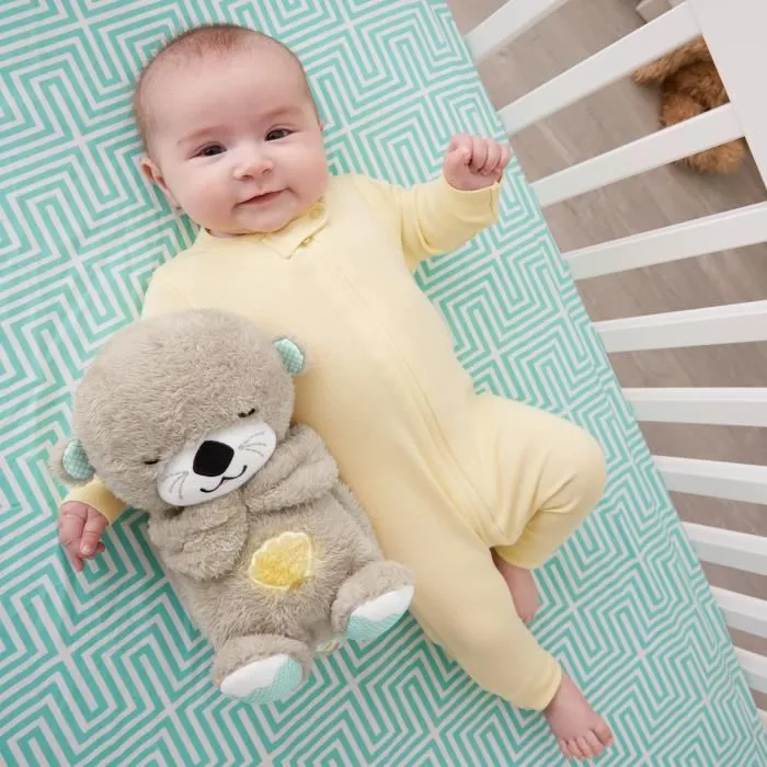 Mattel Peluche Relajación Nutria Hora de Dormir con Sonidos Relajantes y Barriga Movible para Bebés 3