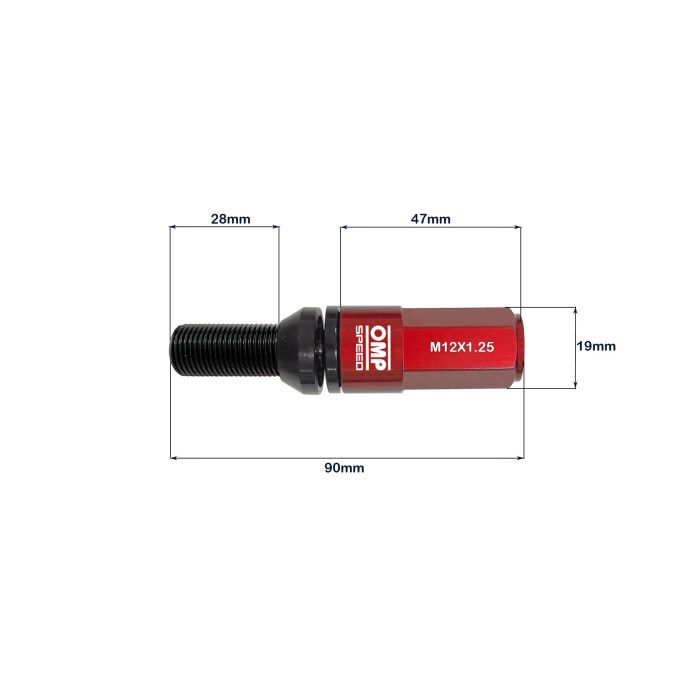 Omp Speed Juego De 20 Tornillos Con Protector De Aluminio De Colores M12x1.25 Llave De 17-19 Largo 28 mm Con Protector Rojo OMPS09971206 1 Omp Speed Juego De 20 Tornillos Con Protector De Aluminio De Colores M12x1.25 Llave De 17-19 Largo 28 mm Con Protector Rojo OMPS09971206 1