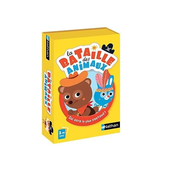Nathan La batalla de los animales Juego de cartas, Juego de batalla de animales divertidos para 2-4 jugadores. ¡Voltea tus cartas y enfrenta a tu oponente!