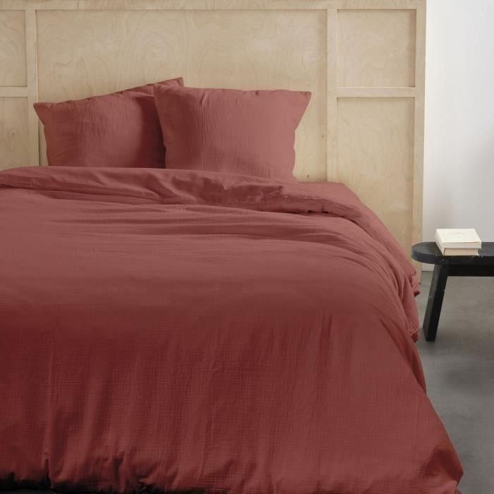Juego de cama - TODAY - 123671 - 2 personas - 260x240cm - Gasa de algodón lisa - Terracota Juego de cama - TODAY - 123671 - 2 personas - 260x240cm - Gasa de algodón lisa - Terracota