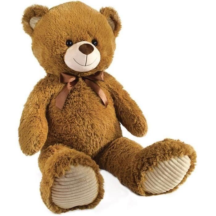 Oso de Peluche Marrón con Lazo +/- 100 cm - PLANET PLUCH - Magnífico osito de peluche blandito de 1 metro. 1