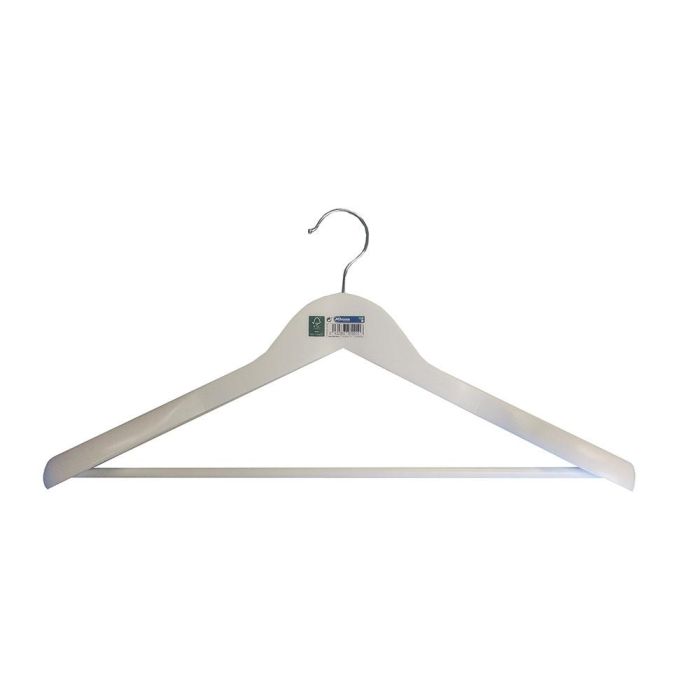 Mondex Percha contorneada con hombreras madera blanca ecológica FSC 45x23cm-55mm 0 Mondex Percha contorneada con hombreras madera blanca ecológica FSC 45x23cm-55mm 0