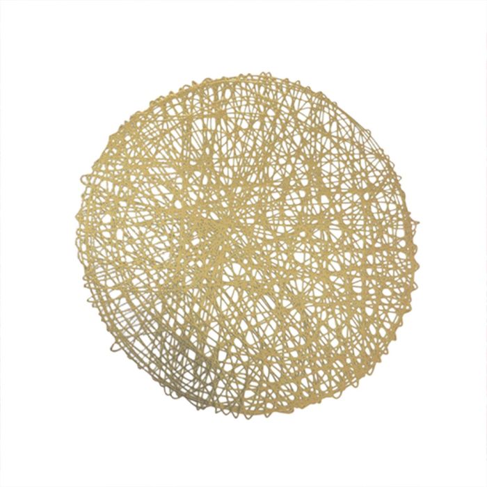 Versa Salvamantel Redondo Dorado 38x38x1 cm (6 Unidades) Versa Salvamantel Redondo Dorado 38x38x1 cm (6 Unidades)