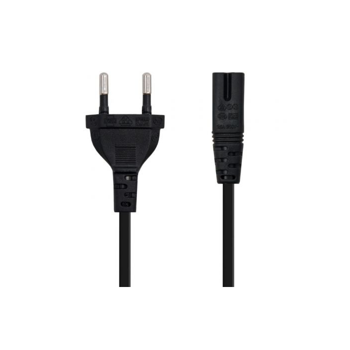 NANOCABLE CABLE ALIMENTACION FORMA 8, CEE7/16/M - C7/H, 2M 1
