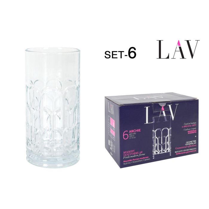 LAV Set 6 Vasos "Archie" 390 cc (4 Cajas) 0 LAV Set 6 Vasos "Archie" 390 cc (4 Cajas) 0