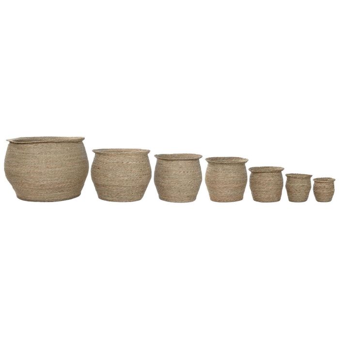 Macetero Urban DKD Home Decor Marron 70 x 58 x 70 cm Set de 7 1