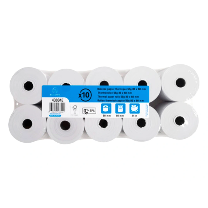 Exacompta Rollo Sumadora Térmico 80 mm x 60 mm 48 g/m² Certificado FSC Sin BPA para Balanzas 3
