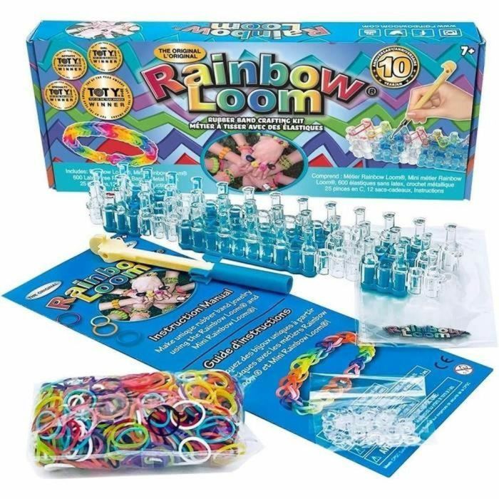 Bandai Telar Rainbow Loom Original CD00001 con 600 Elásticos 5