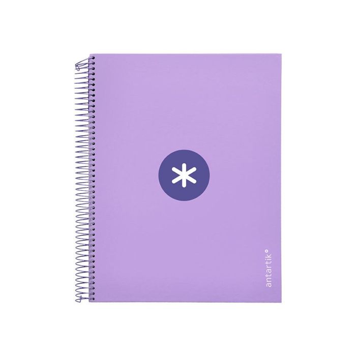 Cuaderno Espiral A4 Micro Antartik Tapa Forrada 120H 90 gr Horizontal 5 Bandas 4 Taladros Color Lavanda 1