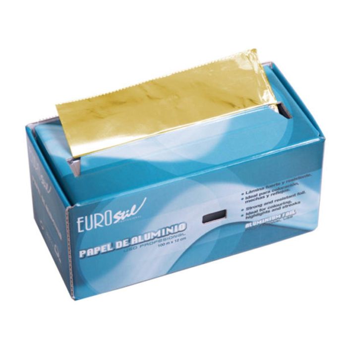 Eurostil Profesional papel de aluminio oro rollo 100m