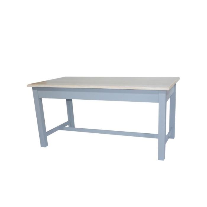 DKD Home Decor Mesa Comedor Victoria Tradicional de Paulownia y MDF Gris y Natural 161.5x81.5x78 cm