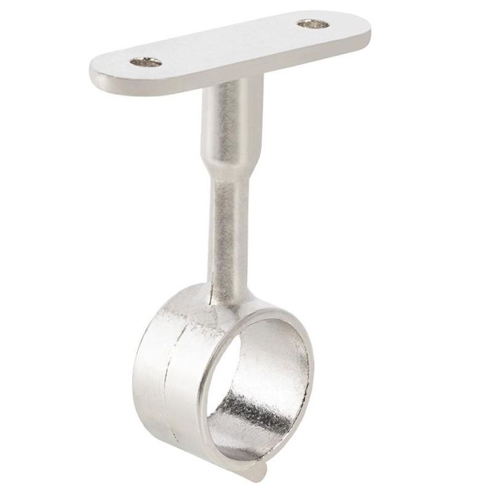 ALK D19 Soporte Tubo Redondo Ø20 Niquel Central Zamak para Tubo de Armario - Colgar Perchas - Fabricado en España.