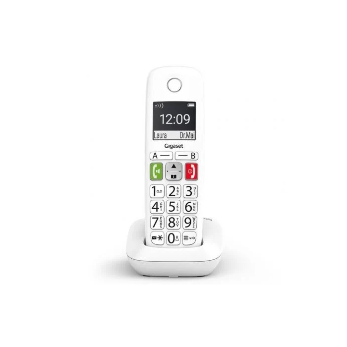 Gigaset E290/ Pack DUO Teléfono Inalámbrico Blanco con Pantalla Grande y Teclas Grandes