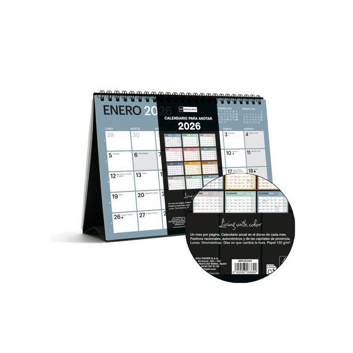 Calendario (2026) Miquelrius Sobremesa Design Chromat Mensual Para Escribir A5 210X148,5