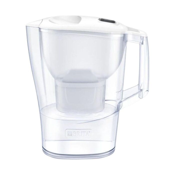 BRITA BRI4006387137496 Jarra con filtro de agua Aluna Calendar Blanca - 2,4 L (1,4 L filtrada) - Incluye 3 filtros Maxtra Pro All-In-1 6
