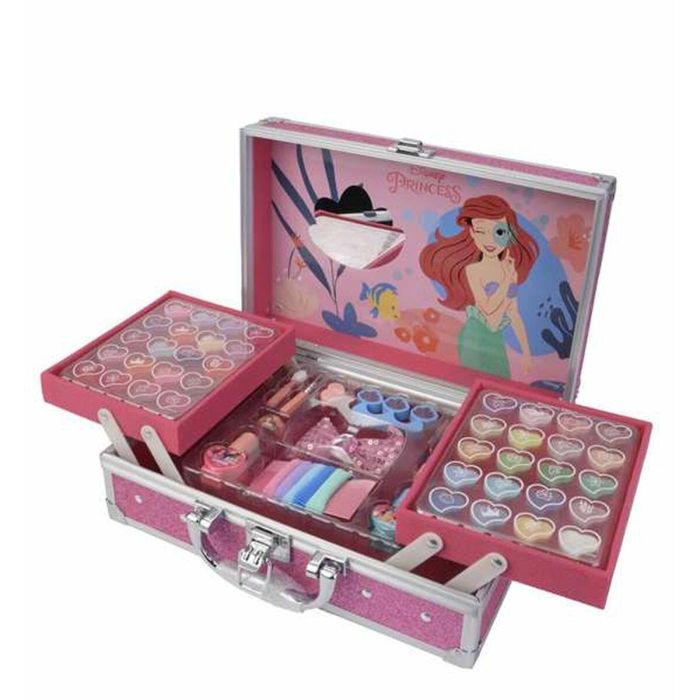 Markwins Maletín de Maquillaje Metálico Princesas Juguete 25x19,5x8,7 cm, 20 Brillos Labios, 20 Sombras Ojos, Accesorios, Edad 3+ Años 7