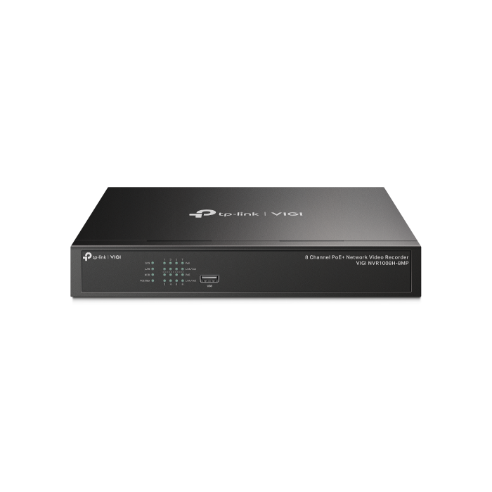 TP-Link VIGI NVR1008H-8MP Grabadora de vídeo en red 8 canales 4K 10TB Negro TP-Link VIGI NVR1008H-8MP Grabadora de vídeo en red 8 canales 4K 10TB Negro