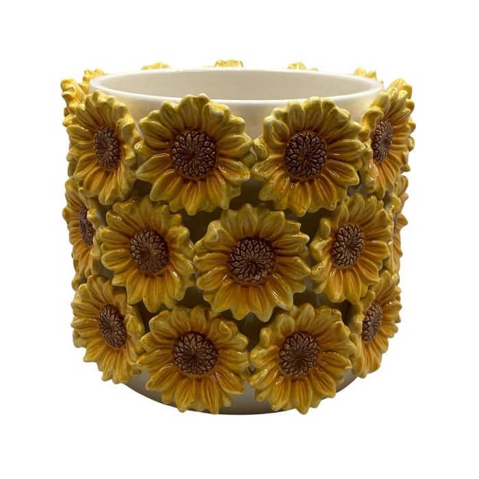 Macetero Shabby DKD Home Decor Amarillo Blanco 18 x 16 x 18 cm (4 Unidades) Macetero Shabby DKD Home Decor Amarillo Blanco 18 x 16 x 18 cm (4 Unidades)