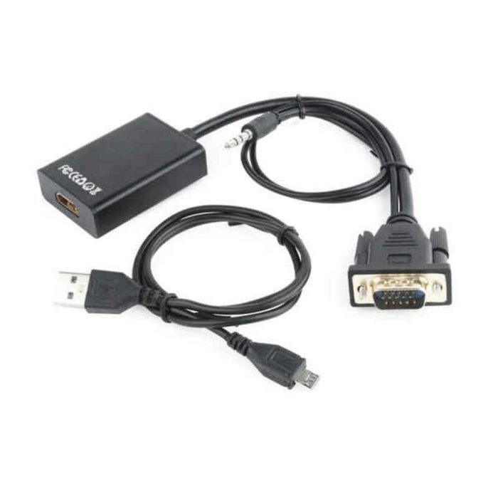 Adaptador VGA a HDMI con Audio GEMBIRD A-VGA-HDMI-01 Negro Adaptador VGA a HDMI con Audio GEMBIRD A-VGA-HDMI-01 Negro