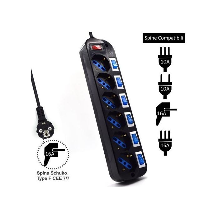 Ewent Regleta de 6 Tomas EW3851 con Interruptores Individuales, Protección Sobretensiones y Seguridad Infantil 3 Ewent Regleta de 6 Tomas EW3851 con Interruptores Individuales, Protección Sobretensiones y Seguridad Infantil 3