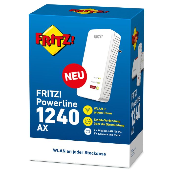 AVM FRITZ!Powerline 1240 AX Adaptador Powerline 1200 Mbit/s Wi-Fi 6 (802.11ax) Color Blanco 2 AVM FRITZ!Powerline 1240 AX Adaptador Powerline 1200 Mbit/s Wi-Fi 6 (802.11ax) Color Blanco 2