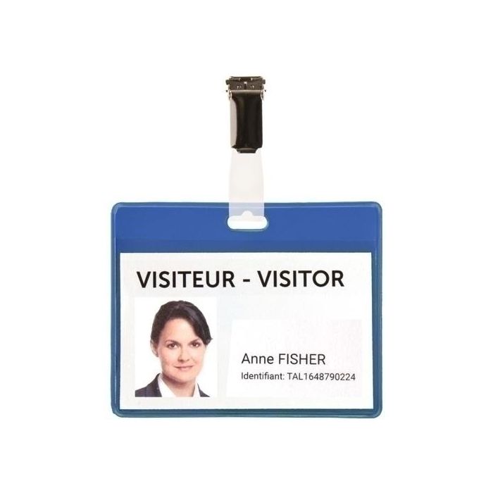 Funda Distintivo Tarifold Pvc Con Pinza 82,5X103Mm Azul Paquete De 25