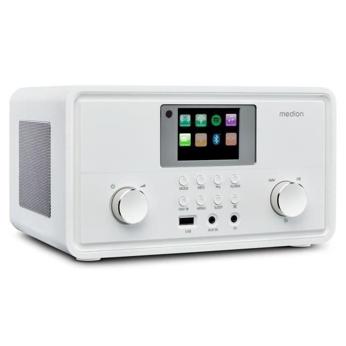 Radio por Internet - MEDION - DAB - Bluetooth - 2 x 10 W RMS - Blanco 2 Radio por Internet - MEDION - DAB - Bluetooth - 2 x 10 W RMS - Blanco 2