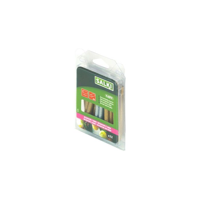 Barras de cola termofusible Salki 430208 Plateado Dorado Purpurina Decoración Ø 8 x 95 mm 105 g (22 Unidades) 1 Barras de cola termofusible Salki 430208 Plateado Dorado Purpurina Decoración Ø 8 x 95 mm 105 g (22 Unidades) 1