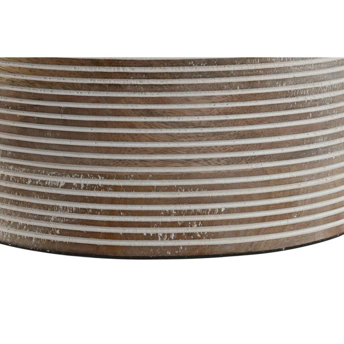 DKD Home Decor Lámpara de Sobremesa Tradicional con Base de Mango y Plafón de Algodón Natural, E27 50W, 30x30x41 cm 4