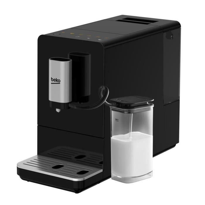 Beko CEG3194B Cafetera espresso automática 1350W, 19 bar, Jarra de Leche, Depósito 1.5L Agua y 125g Granos, Negra