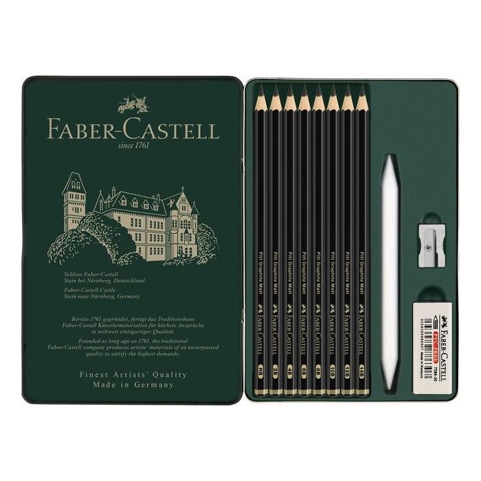 FABER-CASTELL Set Pitt Graphite Matt 11er Metalletui 2 FABER-CASTELL Set Pitt Graphite Matt 11er Metalletui 2
