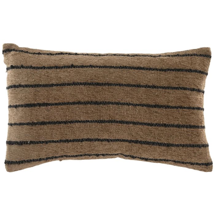 DKD Home Decor Cojín Tradicional de Algodón y Velvet Marrón Negro 30 x 50 cm (2 Unidades)
