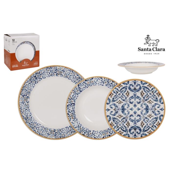 Vajilla Santa Clara Villaboa 12Pcs - Stoneware vitrificado, resistente para lavavajillas y microondas (2 Unidades) Vajilla Santa Clara Villaboa 12Pcs - Stoneware vitrificado, resistente para lavavajillas y microondas (2 Unidades)