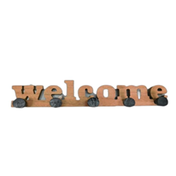 Perchero de Pared Versa Welcome Blanco Madera MDF 4 X 5,5 X 34,5 CM