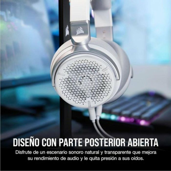 Corsair Virtuoso Pro Auriculares Gaming Abiertos con Cable para PC y Streaming, Color Blanco 5