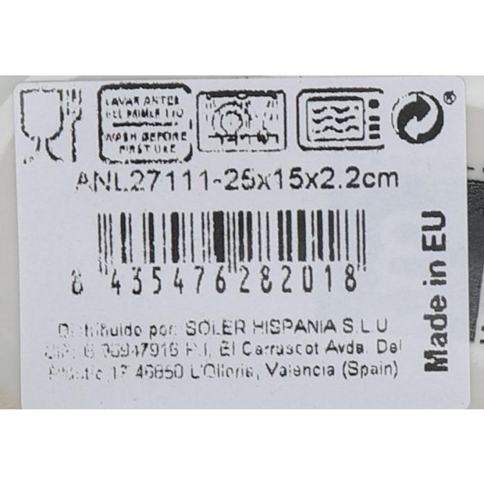 La Mediterranea Fuente Oval "Anllo" Nordic Brillo 25 x 15 x 2.2 cm (18 Unidades) 3