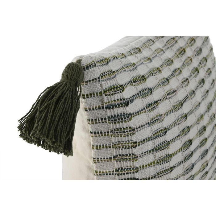 Cojin Boho DKD Home Decor Verde Blanco 45 x 45 cm (2 Unidades) 1