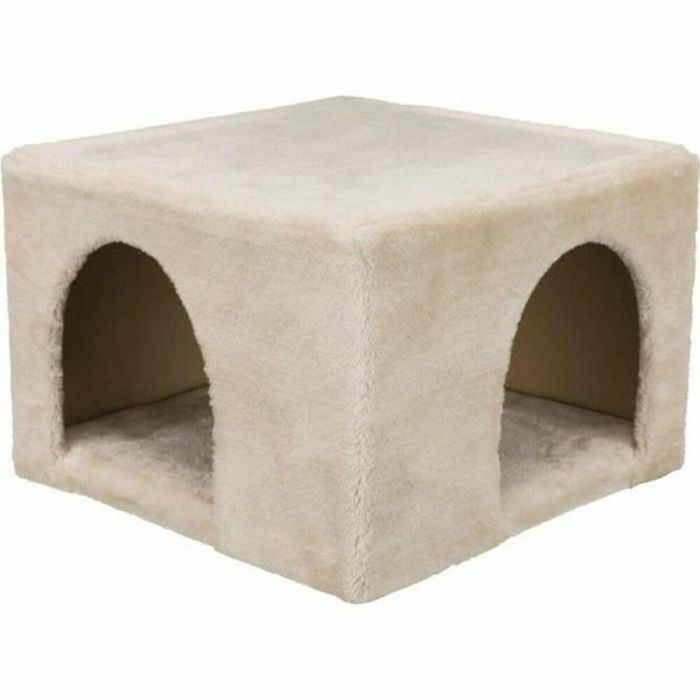 Acogedor refugio de felpa - 36 × 25 × 36 cm - Beige - Para conejos y pequeños roedores