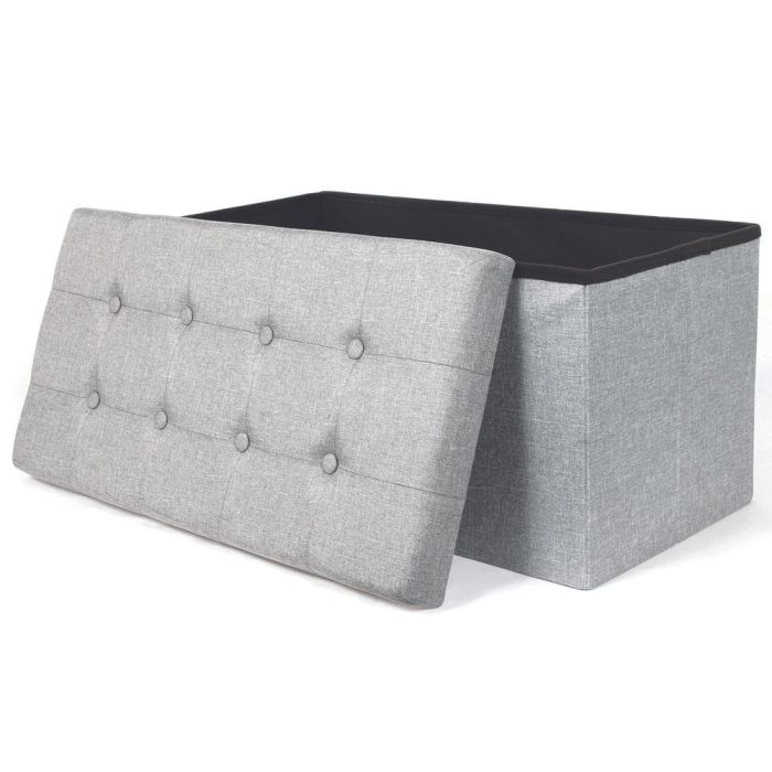 Banco-Puf Plegable Gris Claro Home Deco Factory