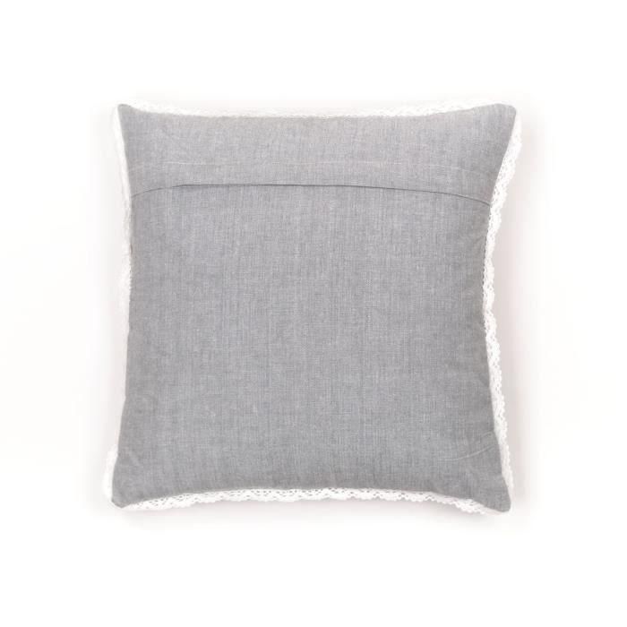 Cojín - TODAY - CHARME - Chambray x Dentelle Constance - 40 x 40 cm 4 Cojín - TODAY - CHARME - Chambray x Dentelle Constance - 40 x 40 cm 4