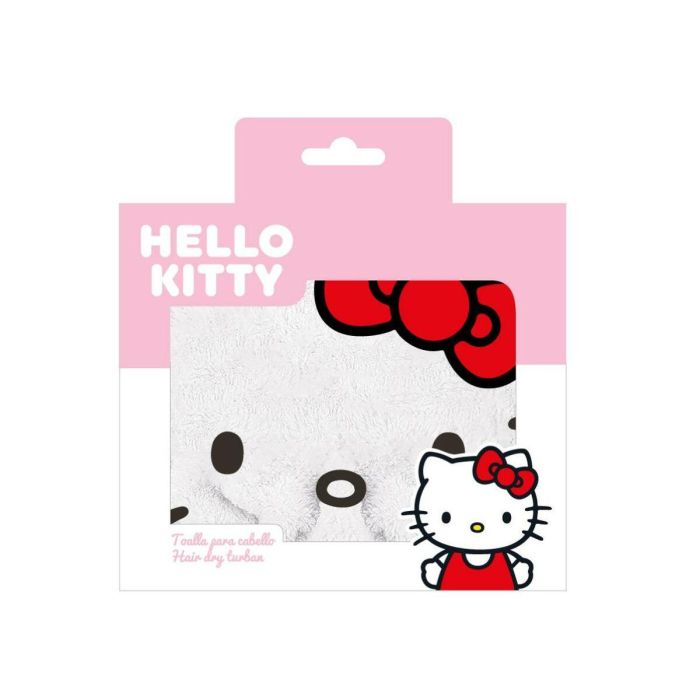 Hello Kitty Toalla de Cabello Rosa para Niños 22.0 x 12.0 x 2.0 cm (Edad +3 Años) 2