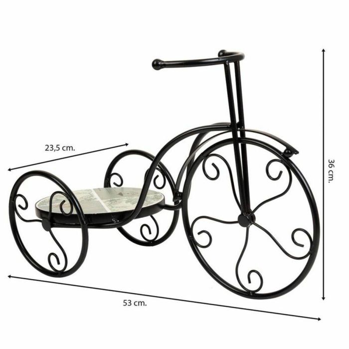 Soporte para Maceta Alexandra House Living Negro Hierro Azulejo Bicicleta 23 x 36 x 53 cm 5