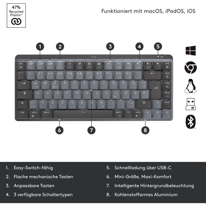 Logitech Master Series MX Mechanical Mini graphite 6 Logitech Master Series MX Mechanical Mini graphite 6