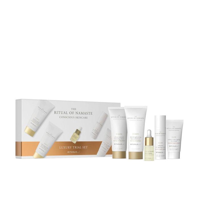 Rituals The Ritual of Namaste Trial Set - Exfoliante facial, sérum, espuma limpiadora y crema de día - 5 piezas - Cuidado facial natural