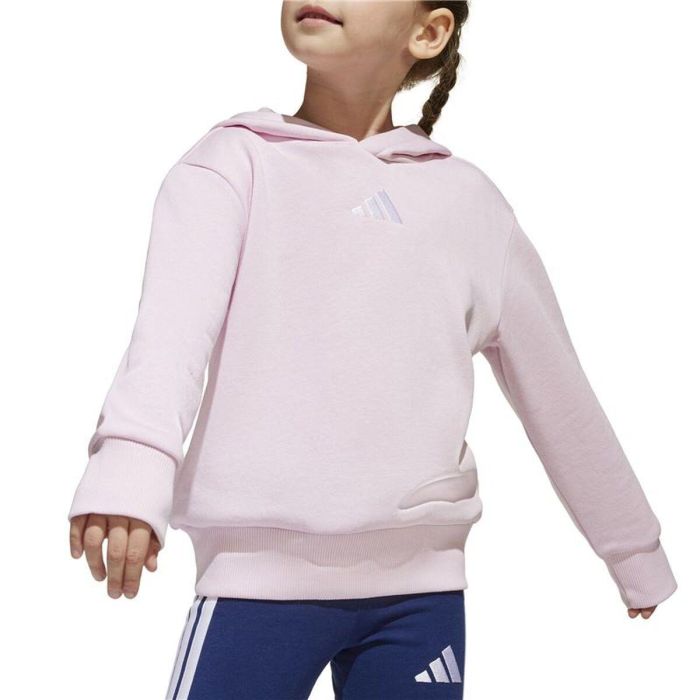 Sudadera con Capucha Niña Adidas LK SL FL HD Rosa M 1
