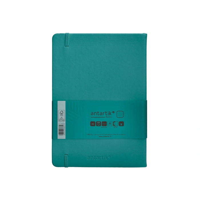 Antartik Cuaderno A5 Tapa Dura Hojas Puntos Verde Aguamarina 100 Hojas 80gr FSC 2