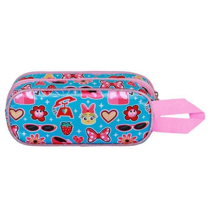 Disney Minnie Mouse Estuche Portatodo 3D Doble Happiness Azul con relieve, 2 compartimentos y forro interior 2 Disney Minnie Mouse Estuche Portatodo 3D Doble Happiness Azul con relieve, 2 compartimentos y forro interior 2