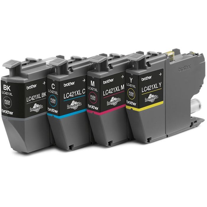 BROTHER Pack de 4 cartuchos de tinta negro, cian, magenta y amarillo LC421XLVAL para DCP-J1050DW / D 1 BROTHER Pack de 4 cartuchos de tinta negro, cian, magenta y amarillo LC421XLVAL para DCP-J1050DW / D 1
